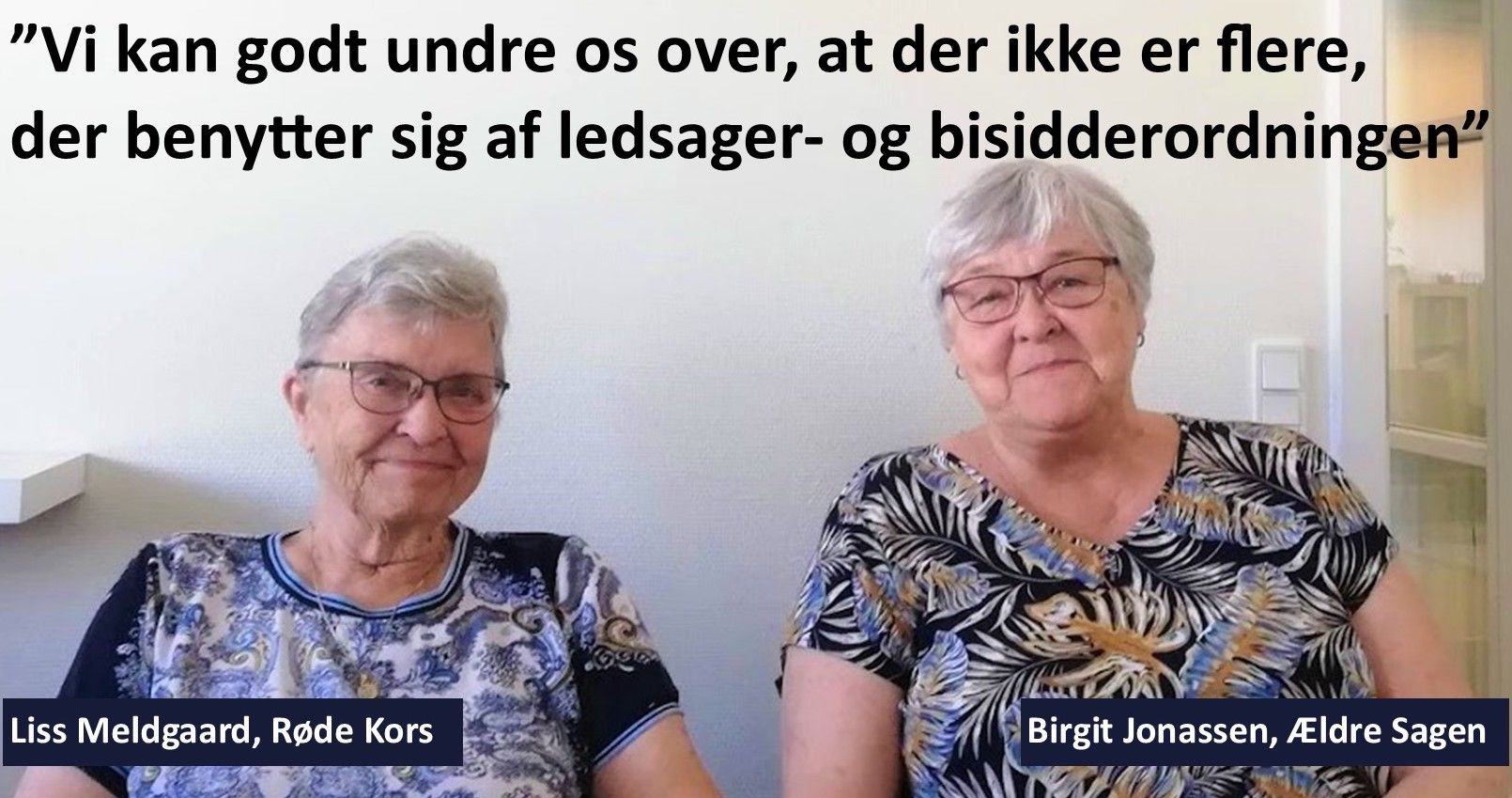 Interview med : Lis Meldgaard og Birgit Jonassen, Ældres Sagen